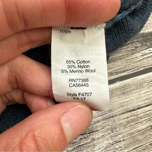 J. Crew Factory Men Lightweight Harbor Cotton Sweater Tight Knit S SM Small Blue - Picture 7 of 10